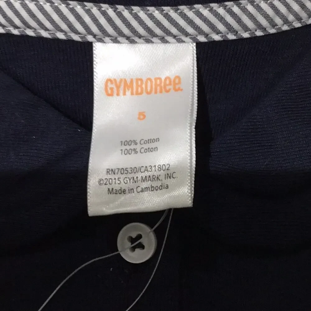 Gymboree 5-7t school uniform navy button shirt NWT